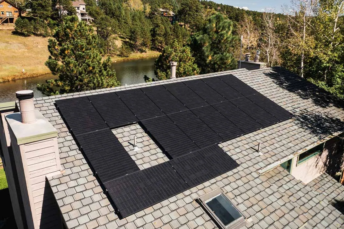 Colorado home with a rooftop solar array